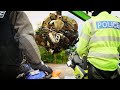 SEIZED bikes get dropped in the crusher  |  If you ride in Durham illegally, this is what happens