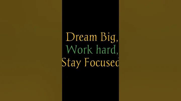 Dream Big, Work Hard, Stay Focused💯! #dreambig #workhard #stayfocused #lifelessons #motivational