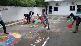 PE, Grade 2: Games with 150 balls.
