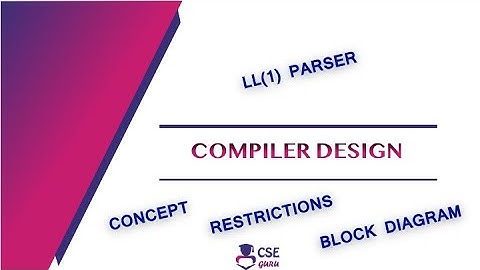 LL(1) #Parser Introduction & Block Diagram | Syntax Analyzer | Lec 37 | #Compiler Design