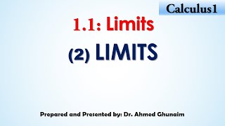 Sec 1.1  Limits (2) LIMITS  (Calculus1)