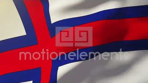 Faroe Islands Flag Waving In The Wind. Looping Sun Rises Style. Animation Loop Stock Animation