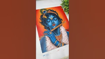 Krishna Acrylic Painting 🥰Final Part #shorts #krishna #shreekrishna #janmashtami #art #drawing