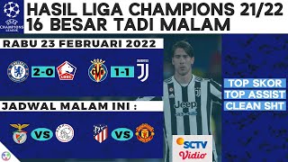 Hasil Liga Chdanions Uefa  Chelsea Vs Lille Villarreal Vs Juventus  16 Besar Ucl 20212022