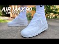 Nike AIR MAX 90 All White On Feet!