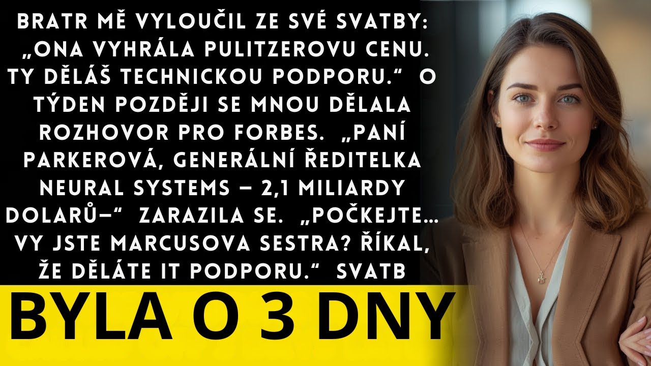 Seděla jsem v autě před kancelářemi Pellow Altu, když mi přišla zpráva od Marka: "Myslíme, že by bylo lepší, kdybys svatbu vynechal. Pro všechny míň trapné." Přečetla jsem si to třikrát, zatímco...