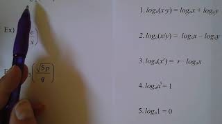 Video24 Properties Logarithms MAC1105 Taylor VCC