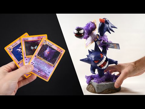 I turned Gastly, Haunter, and Gengar Cards into an Awesome Sculpture