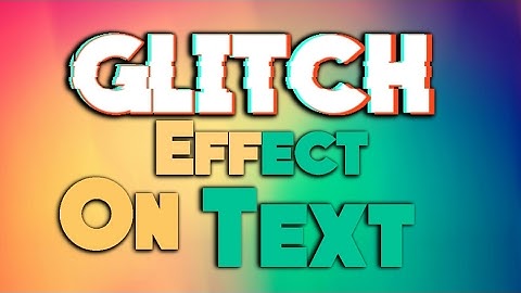 How to Make GLITCH Text on Android