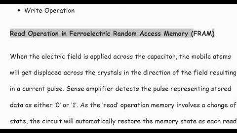 What is Ferroelectric Random Access Memory? FRAM
