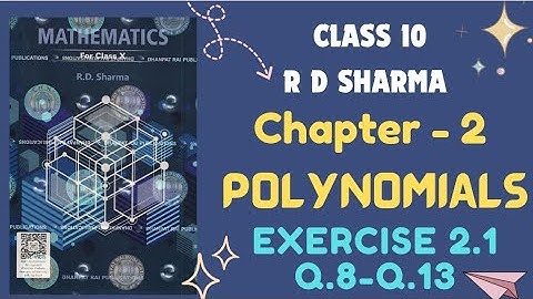 RD Sharma Solutions Class 10 Maths 2.Polynomials Ex 2.1 | Session 2025-2026 #rdsharma #class10