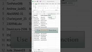 Compare Text Strings using the EXACT Function in Excel screenshot 1