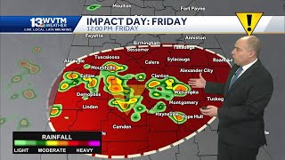 Severe Thunderstorm Watch Tuesday evening in North Alabama and another threat of storms coming in