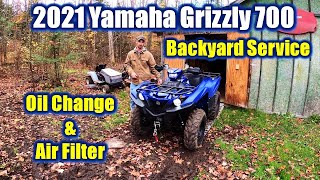 2021 Yamaha Grizzly 700 Oil Change + Air filter