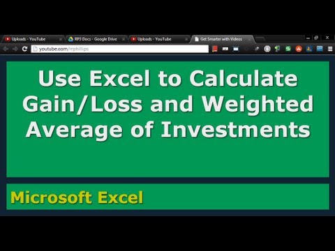 gain loss calculate excel