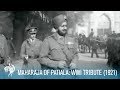 Maharaja Of Patiala: Tribute to the Fallen of WWI (1921) | British Pathé