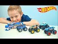 Чудо Машинки для детей ХотВилс Монстер Трак и Машина Дальнобойщика - Hot Wheels Monster Jam