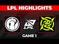 IG vs NIP Highlights Game 1 | LPL 2026 Playoffs | Invictus Gaming vs Ninjas in Pyjamas