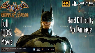 Batman: Return to Arkham Asylum | Full 100% Movie - Hard (No Damage) | 4K HDR 60FPS