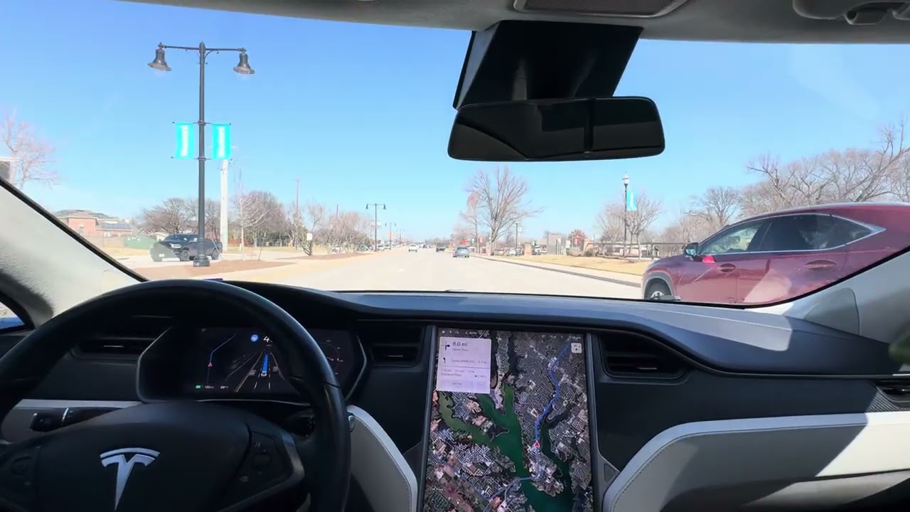 Tesla HW3 12.6.4 Full Self Driving through city streets and tollway 