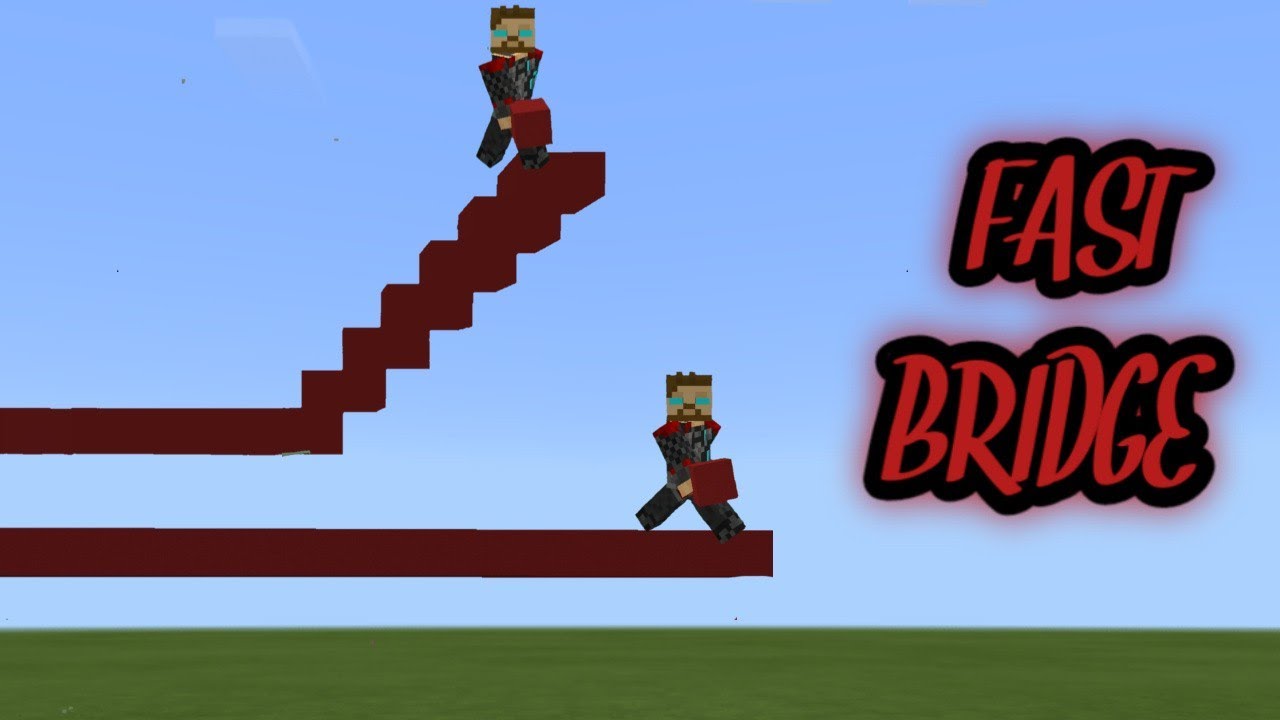 Fast Bridge Minecraft Como hacer fast bridge (puentes corriendo) en Minecraft bedrock - YouTube