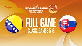 BIH v Slovakia | Full Basketball Game | FIBA U16 Women's European Championship 2022