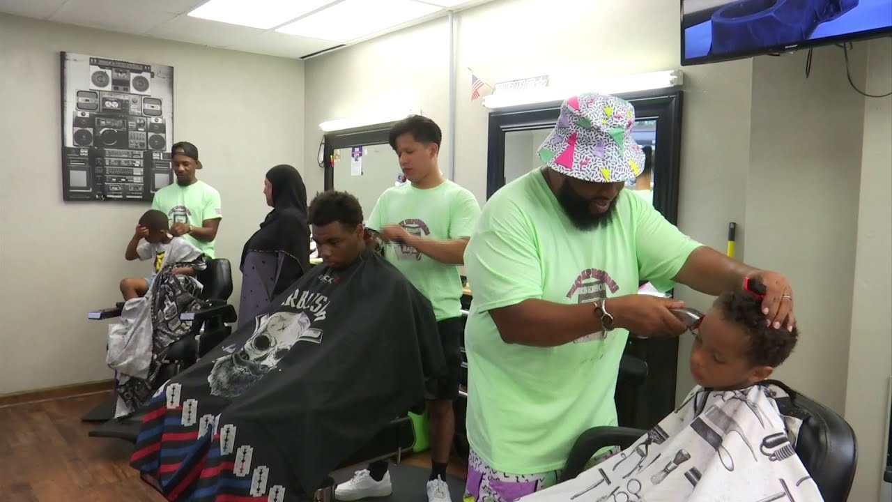 Roanoke gives away free haircuts to kids YouTube
