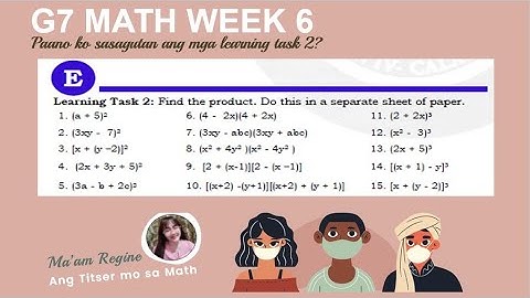 Paano sagutan ang module? Q2 Week 6 Learning Task 2 (G7 Mathematics) TAGLISH
