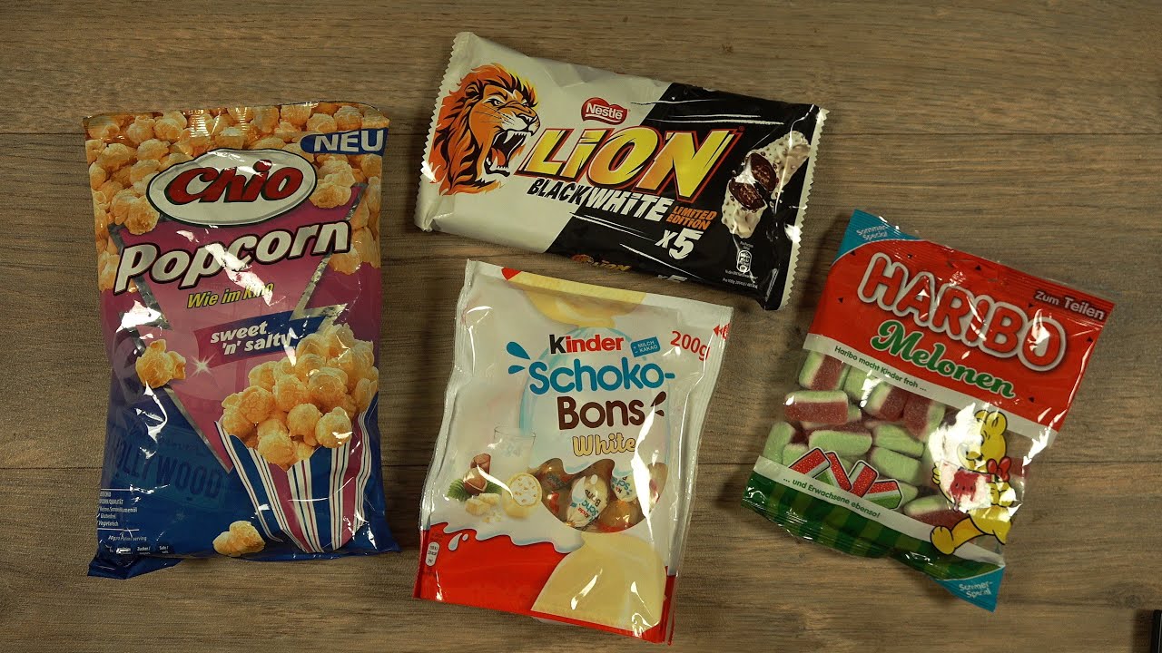 Nestle Lion White Haribo Melonen Popcorn Sweet N Salty Ferrero Kinder Schokobons White Youtube