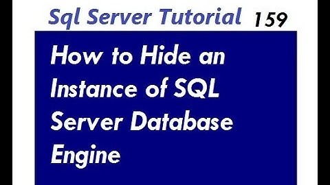 How To Hide an Instance of SQL Server