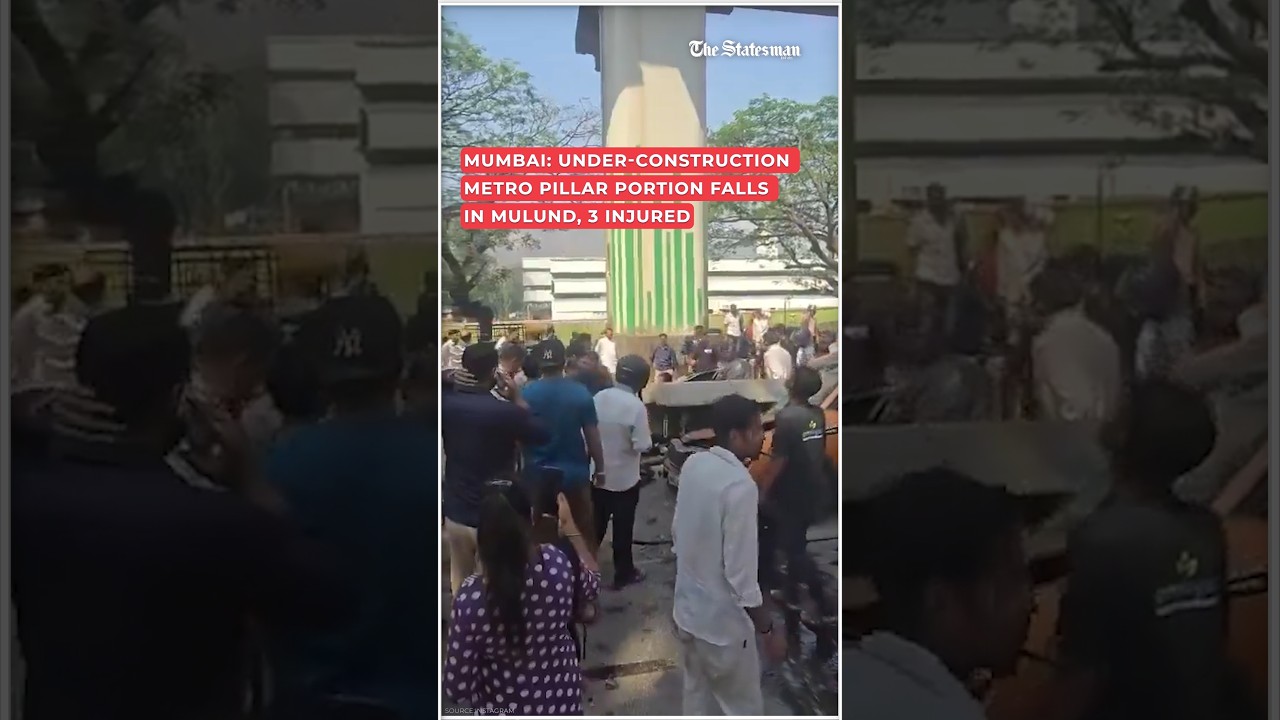Mumbai: Under-construction metro pillar portion falls in Mulund, 3 injured