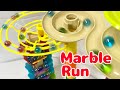 【Marble Run ASMR】カラフルなビー玉が木の葉を転がり落ちる!音フェチ/ビー玉転がし