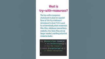 What is try-with-resources ? #java #english #interview #trending #trendingshorts #trendingvideo