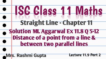 ISC Class 11 Maths | Straight Lines | Distance of a point from a line | ml aggarwal Ex 11.9 Q5 -12 |