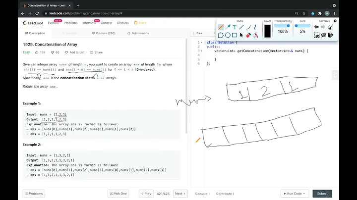 Concatenation of Array| LeetCode 1929 (Easy)| English