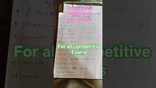 🔥INTEGRATION IMPORTANT FORMULAS🌹#integration #maths #important #jee #jee mains #jee advanced #viral