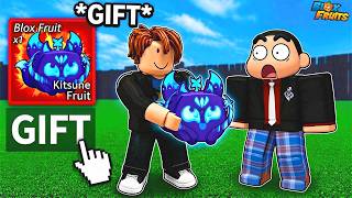 Noob Gave a Gift to George in Blox Fruits 🎁🔥🔥 | F2P Series