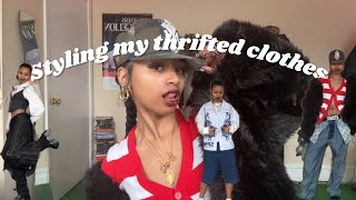 styling my thrifted clothes  ‧₊˚ ⋅