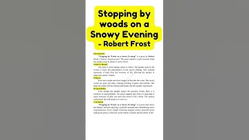 Stopping by the Woods - Robert Frost|Instant Essay for Exam success- Part2-English #trending#viral