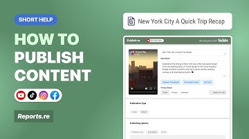 How to publish on YouTube, Facebook, Instagram and TikTok - Easy Content Publishing with Reports.re