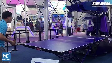 China-made ping pong robot can serve and take smashes