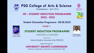 PSGCAS Student Induction Programme 2022-23 Day 7 Afternoon Session Wealth