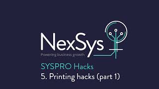SYSPRO Hacks   Ep 5