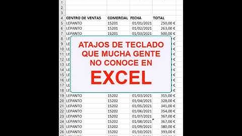 Atajos de teclado Excel que mucha gente no conoce