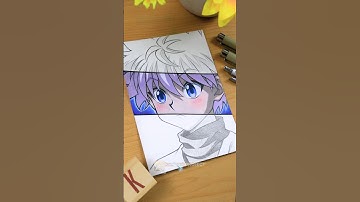 Drawing Killua Zoldyck ✨ HUNTER X HUNTER || Stained Art 🎨 #shorts #drawing #killua #hunterxhunter