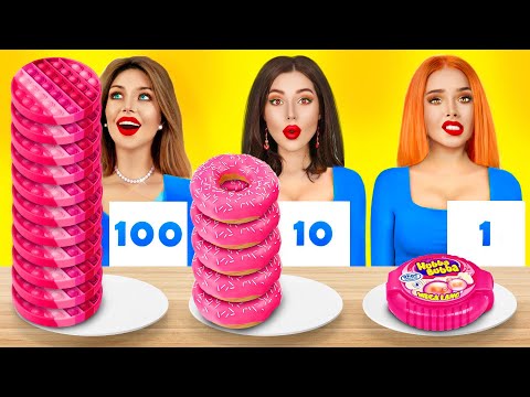 Video Thử Thách Đồ Ăn 100 Lớp | Cuộc Chiến 1 VS 100 Lớp Món... - youtube