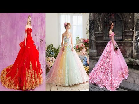 MOST BEAUTIFUL PRINCESS LONG GOWN DRESSES || DESIGNS FOR PRINCESS GOWN ...