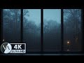 Rain on Window at Night 🌧️ Cozy Window View | Ambience for Sleep (4K)