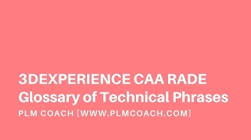 3DEXPERIENCE CAA RADE Terminology | PLMCoach.com