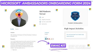 Microsoft Learn student Ambassadors Onboarding Form 2024 | MLSA | Full Procedure Step by Step 2024